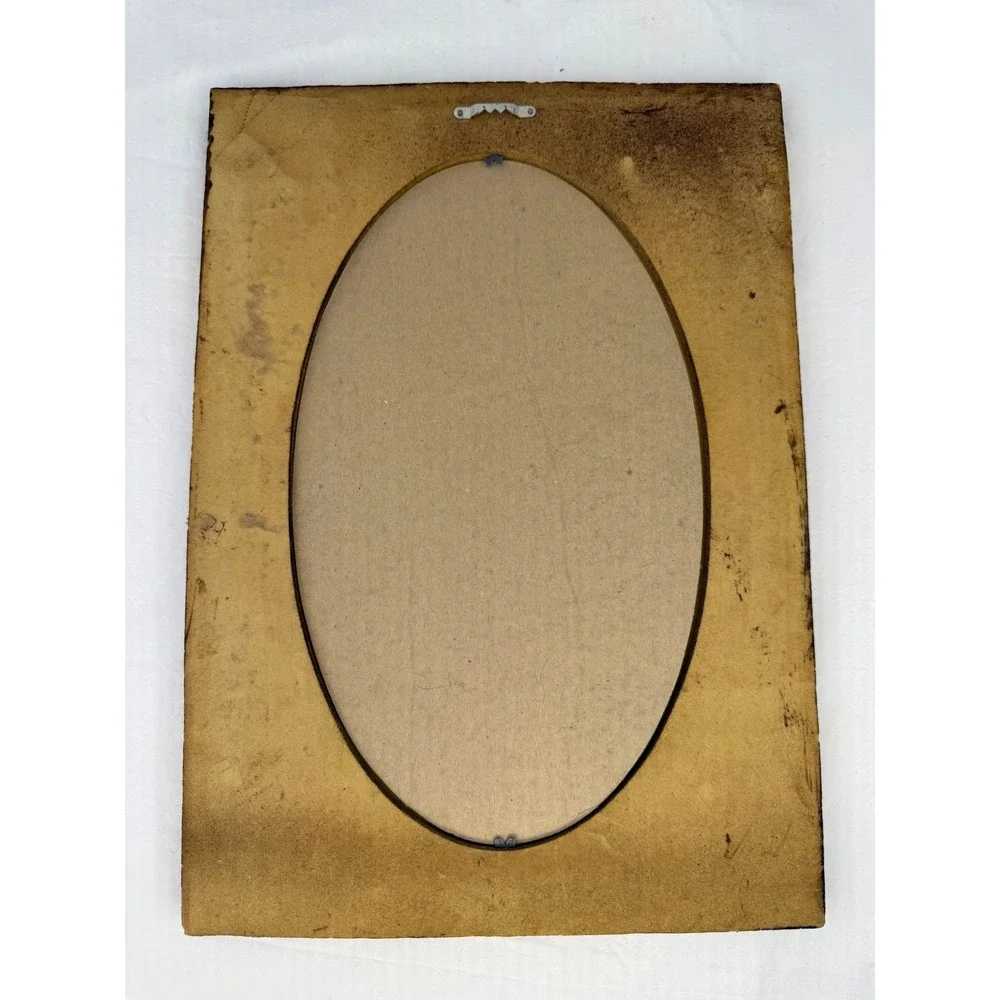 Vintage Faux Wood Resin Butterfly Wheat Oval Picture Frame Rustic Cottagecore